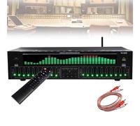 Equalizzatore digitale a 31 bande, equalizzatore grafico stereo EQ8000 con telecomando, decodifica audio digitale coassiale ottica Bluetooth 5.4, 12 schemi ritmici, riduzione del rumore, per studio di