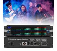 Equalizzatore Digitale a Doppio Segmento Di 31 Segmenti, EQ Grafico Stereo Audio Con 10 Effetti Preimpostati, Riduzione Del Rumore Automatico, Visualizzazione Delle Luci a LED, Regolazione Dei Bassi