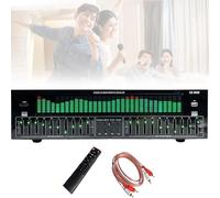 Equalizzatore digitale equalizzatore a 31 bande, indicatore dello spettro musicale, multiplo con telecomando e cavo audio, 10 uscite effetto preimpostate, forte senso del ritmo, per auto, feste