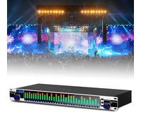 Equalizzatore grafico stereo a 31 bande con display a spettro LED, riduzione automatica del rumore, 10 effetti preimpostati per studio di registrazione e analizzatore di spettro musicale