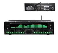 Equalizzatore grafico stereo a 31 bande, equalizzatore crossover digitale professionale con analizzatore di spettro musicale a LED, 12 modelli di ritmo, riduzione automatica del rumore per studio di