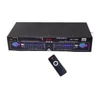 Equalizzatore grafico stereo audio digitale, equalizzatore grafico a 20 bande, equalizzatore audio stereo, con telecomando, regolazione bassi/medi/acuti, display dinamico a LED