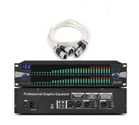 Equalizzatore grafico stereo audio digitale, equalizzatore grafico a 31 bande, processore audio digitale professionale, con 10 effetti preimpostati, riduzione del rumore, regolazione(Silver,B)