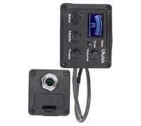 Equalizzatore Pickup per Ukulele Display Lcd, 3 Bande | Corpo Nero in Plastica, 3 Manopole di Controllo, Autonomia Oltre 200 Ore