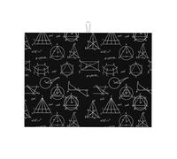 equation Tappetino scolapiatti nero con stampa matematica, in microfibra, grande tappetino per scolapiatti per bancone della cucina, tappetino super assorbente, tappetino per scolapiatti facile da