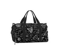 Equations - Borsa da palestra per uomini e donne, borsa da viaggio per il fine settimana e l'istruzione, con scomparto per scarpe, impermeabile, per sport durante la notte, danza, yoga