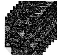 Equations - Confezione da 6 tovaglioli di stoffa per la matematica, riutilizzabili, per casa, hotel, ristorante, matrimoni, feste