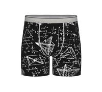 Equazioni Matematica Uomo Gamba Lunga Boxer Pantaloncini Traspiranti Stretch Trunks Educazione Boxer Slip per Uomo Comfort Biancheria Intima Mutande, Grigio, XXL