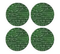 Equazioni matematiche e formule,Sottobicchieri rotondi in sughero MDF, sottobicchieri per tazze, set di 4 sottobicchieri per bevande