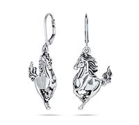 Equestre Regalo Cowgirl Pendenti Goccia Cavallo Orecchini Western Gioielli Per Donne Adolescente .925 Argento Lever Back