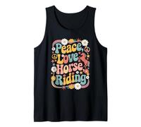 Equestrian 60s 70s Hippie Retro Pace Amore Equitazione Canotta