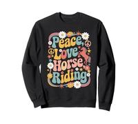 Equestrian 60s 70s Hippie Retro Pace Amore Equitazione Felpa