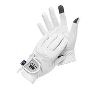 Equestrian Queen - Guanti da equitazione funzionali da donna con compatibilità touchscreen, grip antiscivolo e design elegante - Perfetto per l'equitazione - per donne e ragazze - Bali (bianco, S)