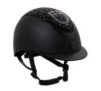 Equestro Casco da equitazione visiera stretta modello Proxima con brillantini e