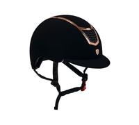 Equestro Casco Modello Eclipse Velluto Bronzo, Small, Nero-Oro Rosa, per Cavallerizzi, Unisex Giovani
