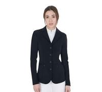 Equestro Giacca da Concorso con Logo Ricamato a Contrasto S, Blu Navy