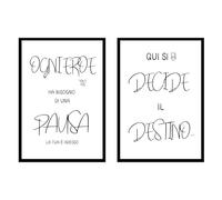 EQUIK PRODUCTS Poster da bagno | Set di 2 poster divertenti per WC e bagno | Decorazione moderna e umoristica con frasi spiritose per ogni occasione (Pausa di riflessione A4)