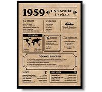 EQUIK PRODUCTS Poster di compleanno 65 anni | Biglietto di auguri di compleanno 1959 | Regalo di compleanno | Poster di compleanno vintage | Compleanno uomo donna (1959)