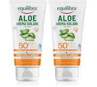 Equilibra Aloe Crema Solare SPF 50+ Travel Size, 2x75ml, Water Resistant