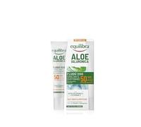 Equilibra, Aloe Ialuronica Fluido Viso Quotidiano SPF 50+, con Acido Ialuronico, Vitamina E, Azione 2in1 Idrata e Protegge, Difende da Raggi UVA/UVB e Luce Blu, Adatto a Pelli Sensibili, 40ml