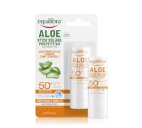Equilibra Solari, Aloe Stick Solare Protettivo SPF 50+, Stick Solare a Base di Aloe Vera per Proteggere le Zone Sensibili, per Contorno Occhi, Labbra, Naso, Orecchie, Tatuaggi, Nei e Macchie, 12 ml