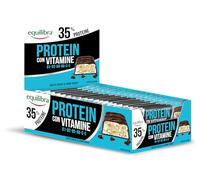 Equilibra Barrette Proteiche, 35% Proteine, 24x45g, Cocco & Dark Choco, Proteine 15.8g per Aumento della Massa Muscolare, Vitamine C e B1 per Metabolismo Energetico, Vitamine B2, B5, B6 per Stanchezza