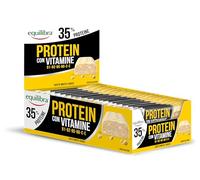 Equilibra, Barrette Proteiche, 35% Proteine, 24x45g, White Chocolate, con 16 g di Proteine per il Mantenimento della Massa Muscolare, con Vitamine C, B1, B2, B6, Senza Olio di Palma