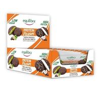 Equilibra Barrette Proteiche, Protein Pleasure Pistacchio & Dark Choco, Cialda con Crema Proteica Ricoperta di Cioccolato, Low Sugar, High Protein, Senza Glutine e Olio di Palma, 24 Confezioni da 34 g