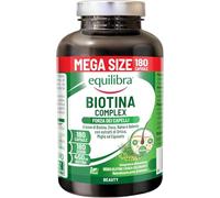 Equilibra Biotina Altodosata 450 mcg, per Capelli e Unghie, con Zinco, Rame, Selenio, Estratti di Ortica, Miglio, Equiseto, Vegan, Senza Glutine, Privo di Lattosio, 180 Capsule