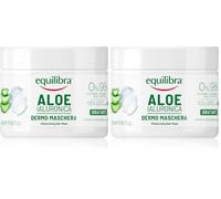 equilibra Capelli, Maschera Capelli Aloe Ialuronica, Maschera ad Azione Idratante e Districante, con Aloe Vera (20%), Acido Ialuronico, Estratto di Ortica, 450 ml (Confezione da 2)