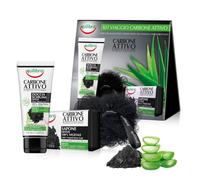 Equilibra Corpo, Kit Viaggio Carbone Attivo, Docciaschiuma Detossinante Minitaglia, Sapone 100% Vegetale Detox e Delicatamente Esfoliante, Spugnarete Light che Deterge Delicatamente, Confezione Regalo