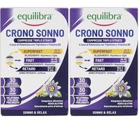 Equilibra Crono Sonno Melatonina, 2x30 Compresse, Rilascio fino a 6 ore