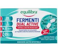 Equilibra Fermenti Lattici Probiotici Crio-protetti, 3 Ceppi, 20 Capsule | con 24 Miliardi per Dose max die, Capsule Gastro Resistenti, Flora Batterica Intestinale, Senza Glutine, adatto ai vegani