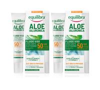 Equilibra Fluido viso idratante Aloe Ialuronica SPF50+ (2x40ml)