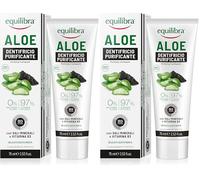 equilibra Igiene Dentale, Aloe Dentifricio Purificante, Dentifricio Carbone Attivo in Gel Delicato dal gusto Fresco, Fornisce un'azione Sbiancante Naturale, 75 ml (Confezione da 2)
