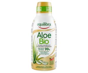Equilibra Integratori Alimentari, Aloe Bio, Integratore Aloe Vera Puro Succo con Polpa 99%, Aloin Free, 100% Filiera Italiana Biologica, Vegan, Naturalmente Privo di Lattosio, Senza Glutine, 750 ml