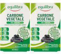 equilibra Integratori Alimentari, Carbone Vegetale, Integratore a Base di Carbone Vegetale, Contribuisce alla Riduzione dell’Eccessiva Flatulenza Postprandiale, 50 Compresse (Confezione da 2)