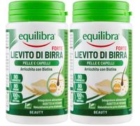 Equilibra Integratori Alimentari, Lievito di Birra Forte, Integratore Capelli e Pelle con Lievito di Birra e Biotina, 100% VNR di Biotina, Senza Lattosio, Vegano, 90 compresse (Confezione da 2)