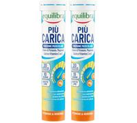 equilibra Integratori Alimentari, Più Carica, Integratore per la Normale Funzione Muscolare, con Potassio, Magnesio, Calcio, Vitamina C e Vitamina E, Gusto Lime, 20 Compresse Effervescenti