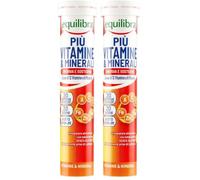 equilibra Integratori Alimentari, Più Vitamine e Minerali, Integratore Multivitamine con 12 Vitamine e 6 Minerali per Efficienza e Vitalità, Gusto Lemon Lime, 20 Compresse Effervescenti