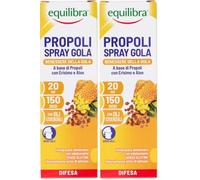 Equilibra Integratori Alimentari, Propoli Spray, Integratore a Base di Propoli, Erisimo e Aloe Vera, per il Benessere della Gola, Azione Emolliente e Lenitiva, Flacone Spray 20 ml (Confezione da 2)