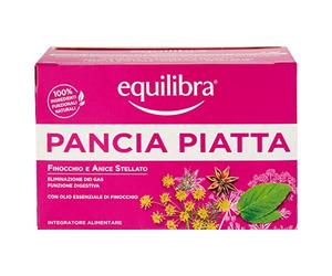 equilibra Integratori Alimentari, Tisana Pancia Piatta, 100% Ingredienti Funzionali per la Funzione Digestiva, con Finocchio, Anice Stellato e Carvi, Materiali 100% Riciclabili, 15 Filtri