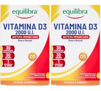 Equilibra Integratori Alimentari, Vitamina D3, Integratore Vitamina D3 per la Normale Funzione del Sistema Immunitario, per il Mantenimento di Ossa Normali, 2000 UI, 30 Compresse Altodosate