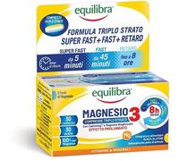 Equilibra, Magnesio 3, Magnesio Bisglicinato, Captomag™, Ossido, Integratore Stanchezza, Affaticamento, Funzione Muscolare, 30 Compresse Triplo Strato con Rilascio Differenziato, Vegan