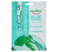 Equilibra, Aloe Ialuronica Maschera Viso Idratante, con Acido Ialuronico, Aloe Vera e Centella Asiatica, Azione Idratante, Adatta a Pelli Sensibili, Clinicamente testata, Tessuto 100% Naturale