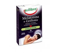 Equilibra Integratori Alimentari, Melatonina + Griffonia, Integratore a Base di Melatonina e Griffonia, Contribuisce a Ridurre il Tempo di Addormentamento, Favorisce il Rilassamento, 60 Compresse