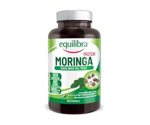 Equilibra Moringa Protein 900mg, 120 Compresse, Scorta 2 mesi | Titolato 60% in Proteine, per l'Equilibrio del Peso e il Metabolismo dei Lipidi, adatto ai vegani