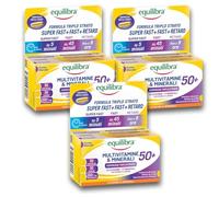Equilibra Multivitamine e Minerali 50+ Rilascio 8 Ore, 3x30 Compresse | Alto Dosaggio Vitamina D, con Fosforo e Luteina, per Adulti 50+, Triplo Strato, Senza Glutine