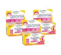 Equilibra Multivitamine e Minerali Donna Tripla Azione, 3x30 Compresse | Magnesio, Ferro, Acido Folico e Vitamina C, Triplo Strato a Rilascio Graduale, Senza Glutine
