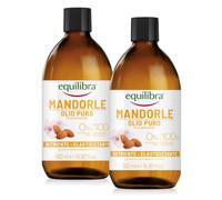 equilibra Corpo, Olio di Mandorle Puro, Olio di Mandorle Dolci, Protettivo, Nutriente e Elasticizzante, Aiuta a Prevenire le Smagliature in Gravidanza o Durante una Dieta Ipocalorica, 2 Pezzi da 500ml
